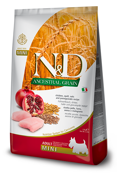 Farmina N&D Ancestral Grain Chicken & Pomegranate Adult Mini — пакет 2,5 кг