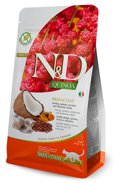 Farmina N&D Quinoa Skin & Coat Herring Adult Cat — пакет 1,5 кг