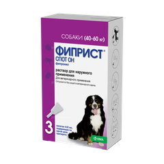 Фиприст спот он д/собак >40 кг, 3 пип/упак: справочная карточка, точная упаковка