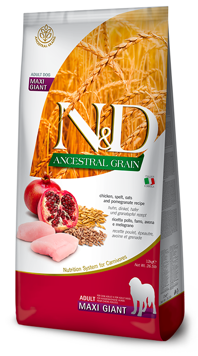 Farmina N&D Ancestral Grain Chicken & Pomegranate adult maxi giant — пакет 12 кг