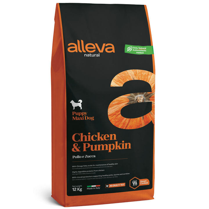Alleva Natural Chicken & Pumpkin Puppy Maxi — пакет 12 кг