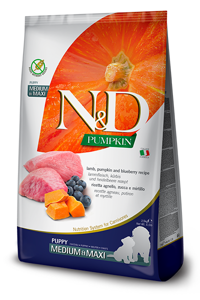 Farmina N&D Pumpkin Lamb & blueberry Puppy Medium & Maxi — пакет 2,5 кг