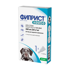Фиприст Комбо д/собак 20-40 кг, 1 пип/упак (цена фиксирована): справочная карточка, точная упаковка