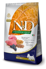 Farmina N&D Ancestral Grain Lamb & Blueberry Adult Mini — пакет 2,5 кг