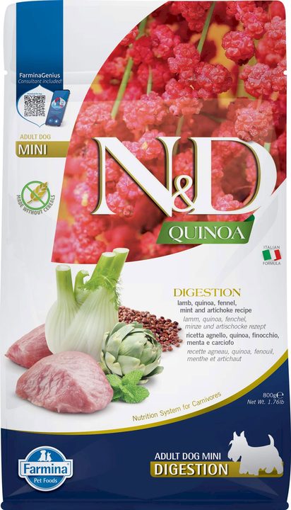 Farmina N&D Quinoa Digestion Lamb Adult Mini — пакет 800 г