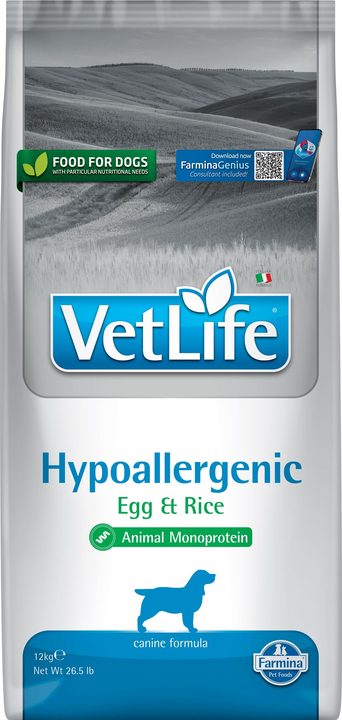 Farmina Vet Life Hypoallergenic Egg & Rice canine formula — пакет 12 кг
