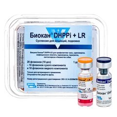 В-на Биокан DHPPi+L (10 доз/упак): справочная карточка, точная упаковка