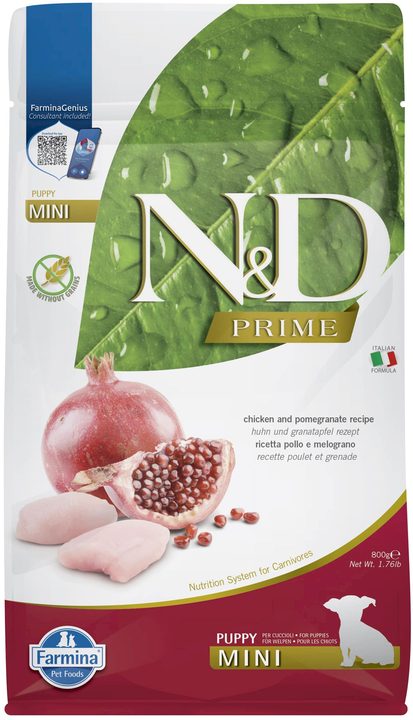 Farmina N&D Prime Chicken & Pomegranate Puppy Mini — пакет 800 г