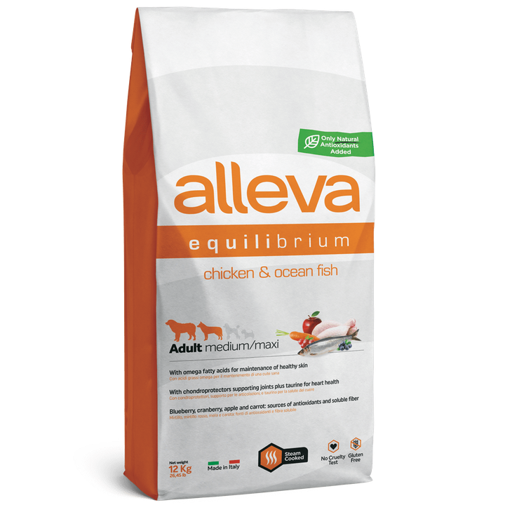 Alleva Equilibrium Chicken & Ocean Fish Adult Medium/Maxi — пакет 12 кг