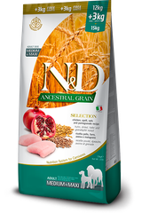 Farmina N&D Ancestral Grain Chicken & Pomegranate Selection Adult Medium & Maxi — пакет 15 кг