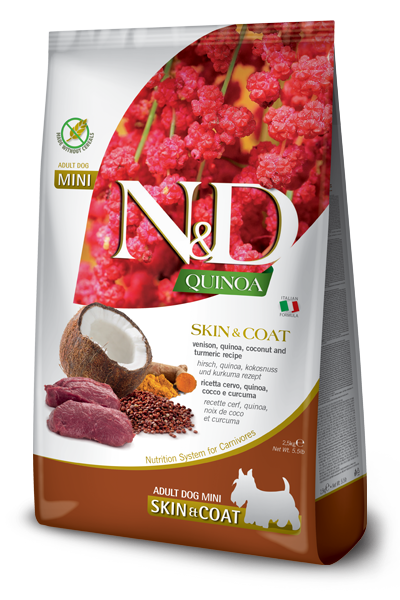 Farmina N&D Quinoa Skin & Coat Venison Adult Mini — пакет 2,5 кг
