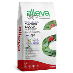 Alleva Holistic Chicken & Duck + Sugarcane Fiber & Ginseng Neutered Cat — пакет 5 кг