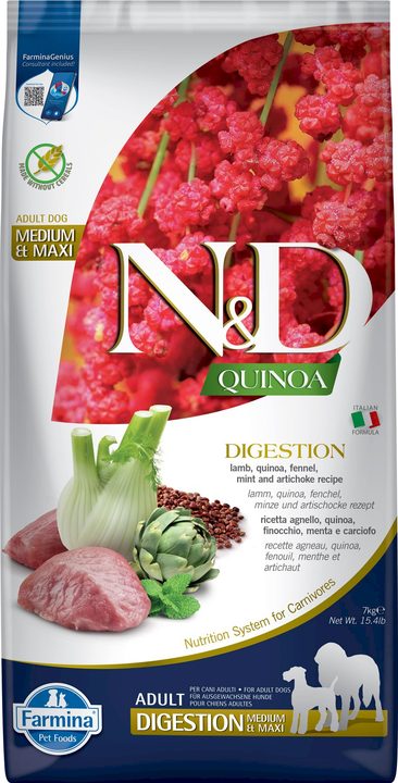 Farmina N&D Quinoa Digestion Lamb Adult Medium & Maxi — пакет 7 кг