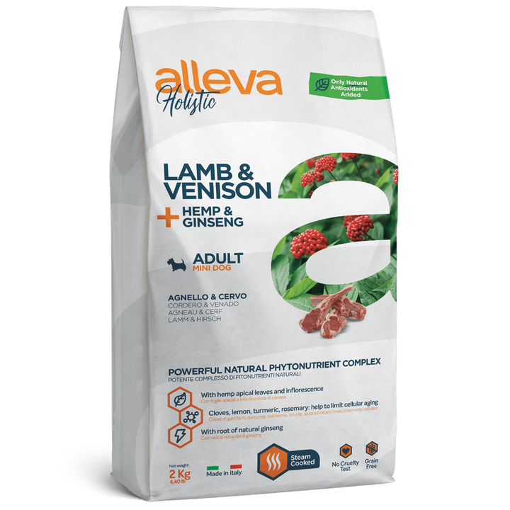 Alleva Holistic Lamb & Venison + Hemp & Ginseng Adult Mini — пакет 2 кг