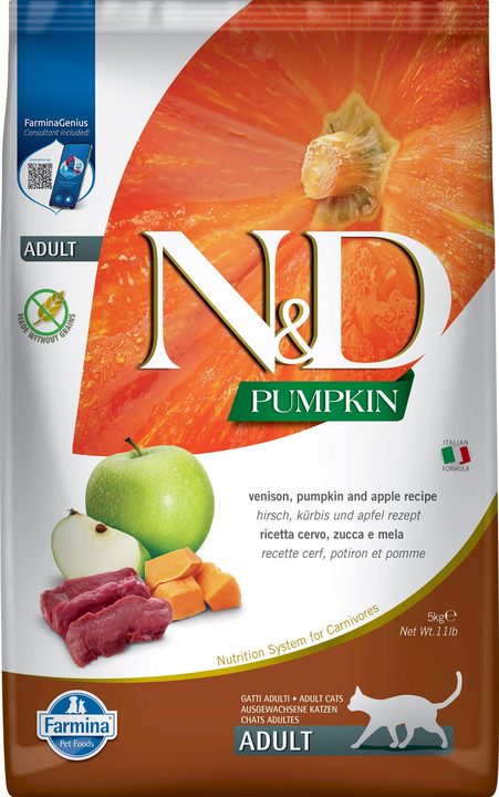 Farmina N&D Pumpkin Venison, Pumpkin and Apple Adult Cat — пакет 5 кг