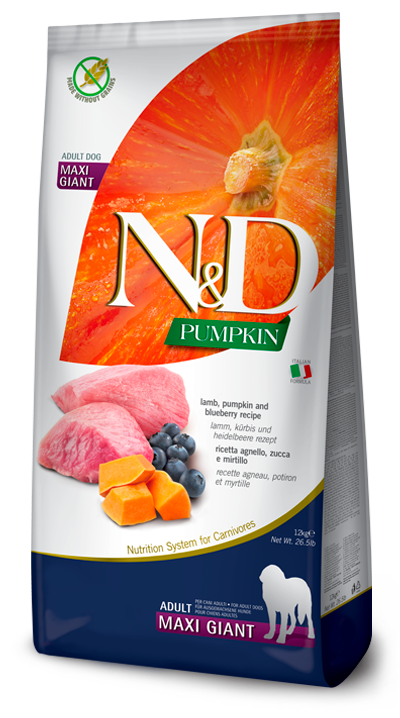 Farmina N&D Pumpkin Lamb & Blueberry Adult Maxi Giant — пакет 12 кг