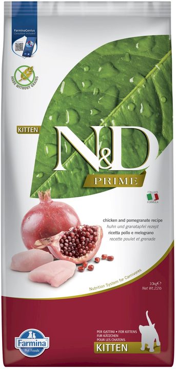 Farmina N&D Prime Chicken & Pomegranate Kitten — пакет 10 кг