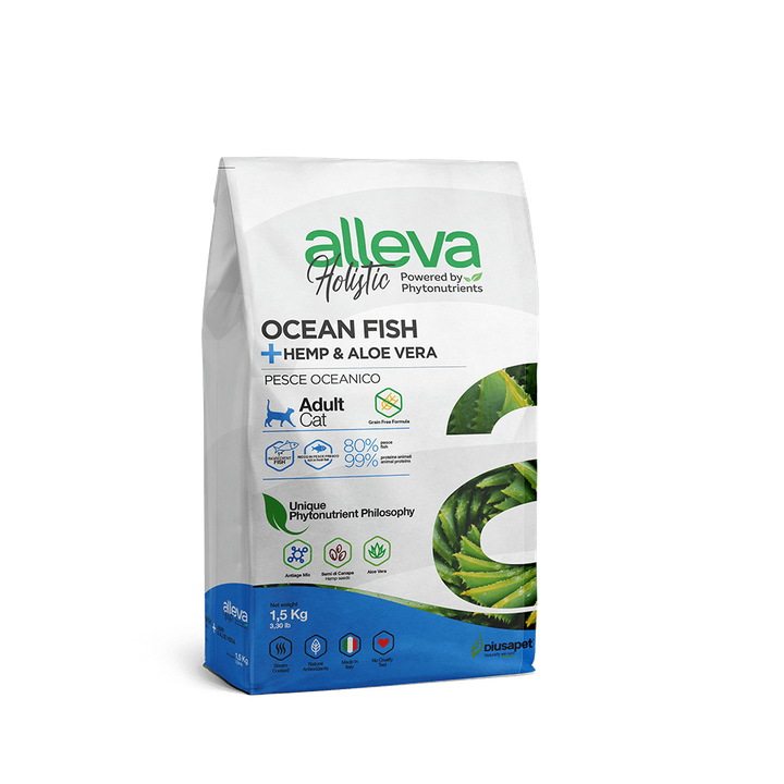 Alleva Holistic Ocean Fish + Hemp & Aloe Vera Adult Cat — пакет 1,5 кг