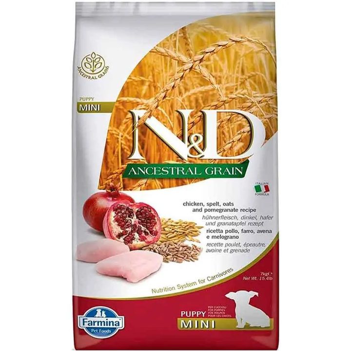 Farmina N&D Ancestral Grain Chicken & Pomegranate Puppy Mini — пакет 7 кг