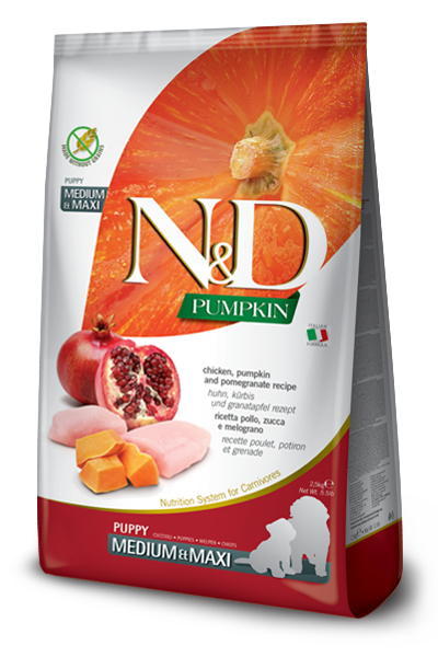 Farmina N&D Pumpkin Chicken, Pumpkin and Pomegranate Puppy Medium & Maxi — пакет 2,5 кг