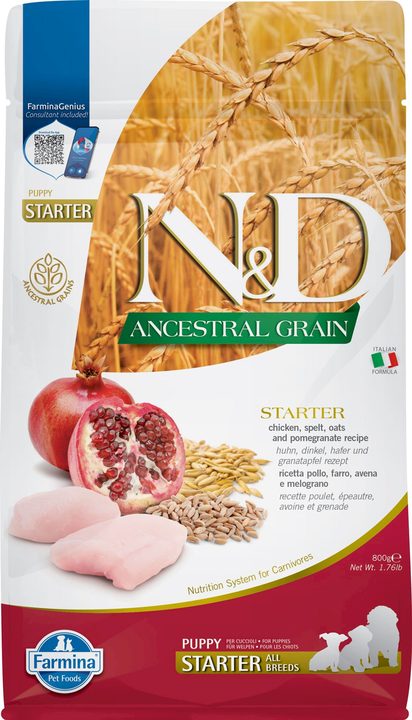 Farmina N&D Ancestral Grain Chicken & Pomegranate Starter Puppy — пакет 800 г