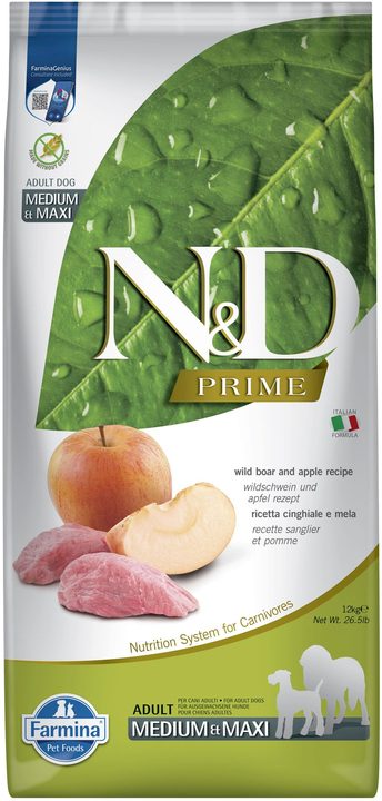 Farmina N&D Prime Wild Boar & Apple Adult Medium & Maxi — пакет 12 кг