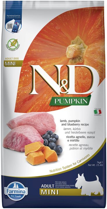 Farmina N&D Pumpkin Lamb & blueberry Adult Mini — пакет 7 кг