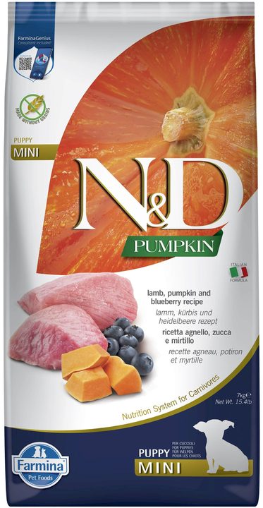 Farmina N&D Pumpkin Lamb & blueberry Puppy Mini — пакет 7 кг