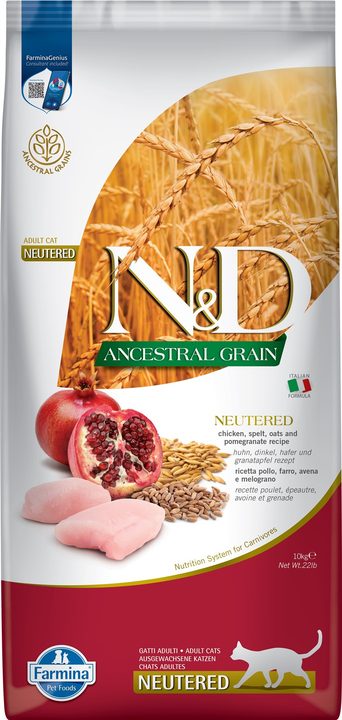 Farmina N&D Ancestral Grain Chicken & Pomegranate Neutered — пакет 10 кг