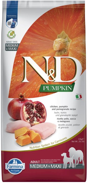 Farmina N&D Pumpkin Chicken and Pomegranate Adult Medium & Maxi — пакет 12 кг