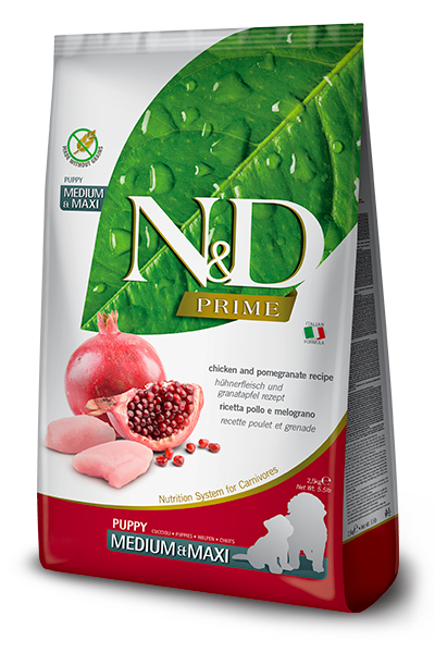 Farmina N&D Prime Chicken & Pomegranate Puppy Medium & Maxi — пакет 2,5 кг