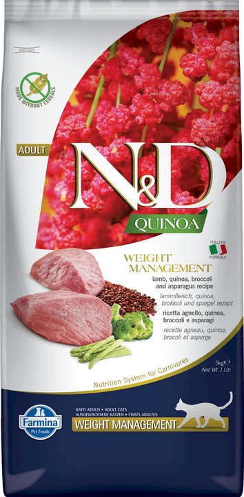 Farmina N&D Quinoa Weight Management Lamb Adult Cat — пакет 5 кг