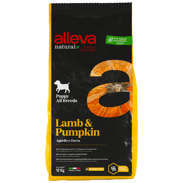 Alleva Natural Lamb & Pumpkin Puppy All Breeds — пакет 12 кг