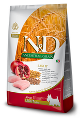 Farmina N&D Ancestral Grain Chicken & Pomegranate Light mini — пакет 2,5 кг