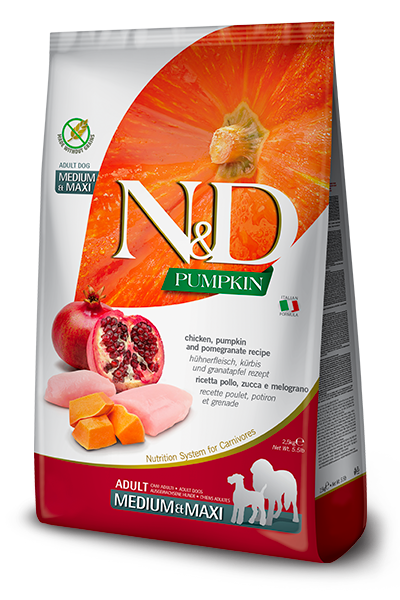 Farmina N&D Pumpkin Chicken and Pomegranate Adult Medium & Maxi — пакет 2,5 кг