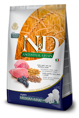 Farmina N&D Ancestral Grain Lamb & Blueberry Puppy medium & maxi — пакет 2,5 кг