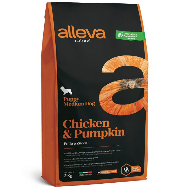 Alleva Natural Chicken & Pumpkin Puppy Medium — пакет 2 кг