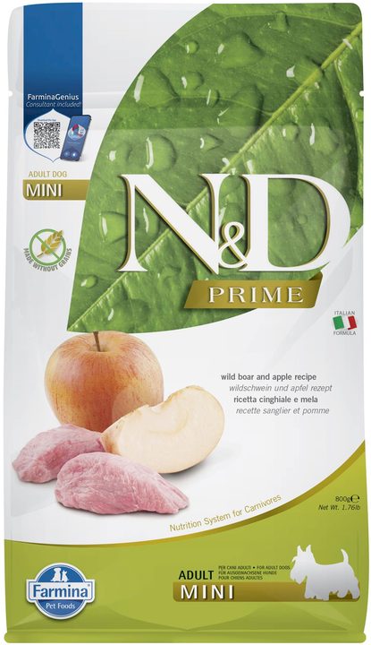 Farmina N&D Prime Wild Boar & Apple Adult Mini — пакет 800 г