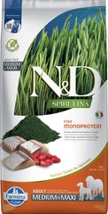 Farmina N&D Spirulina Herring, Spirulina and Wolfberry adult medium & maxi — пакет 7 кг