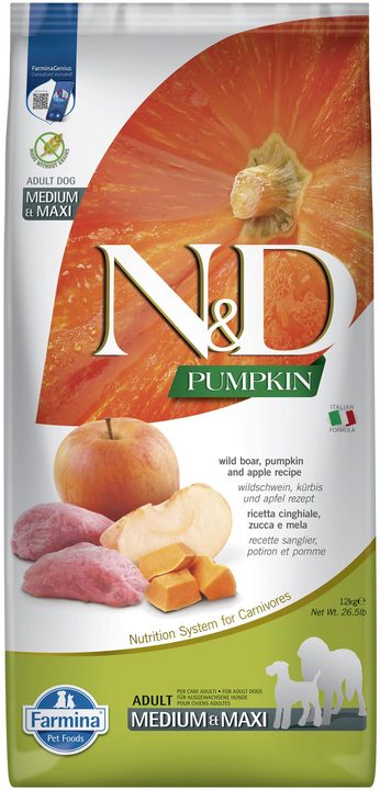 Farmina N&D Pumpkin Boar and Apple Adult Medium & Maxi — пакет 12 кг