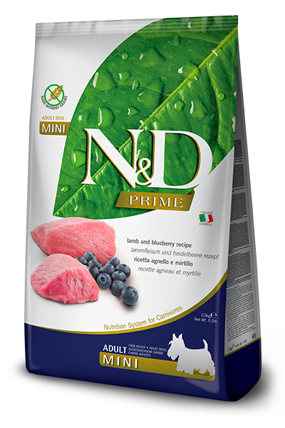 Farmina N&D Prime Lamb & Blueberry Adult Mini — пакет 2,5 кг