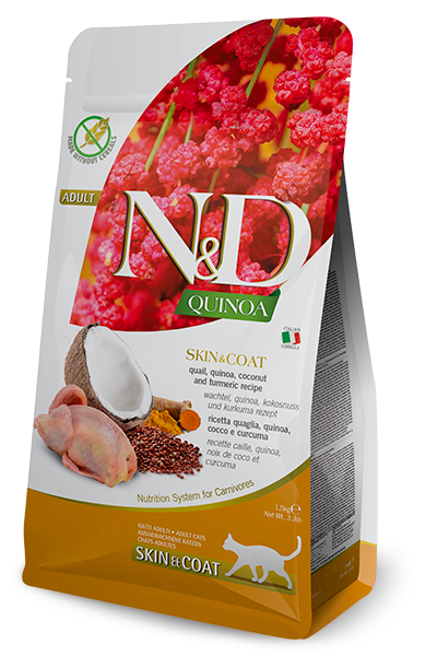 Farmina N&D Quinoa Skin & Coat Quail Adult Cat — пакет 1,5 кг