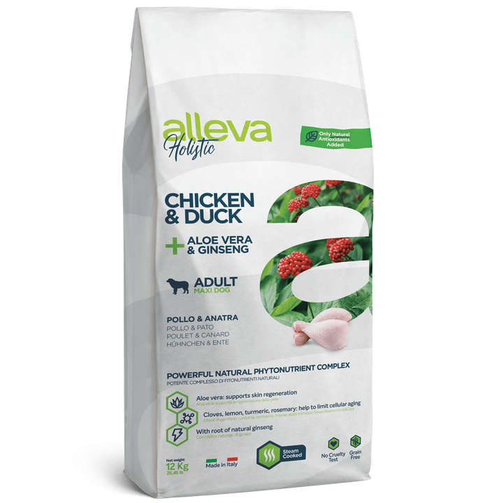 Alleva Holistic Chicken & Duck + Aloe Vera & Ginseng Adult Maxi — пакет 12 кг