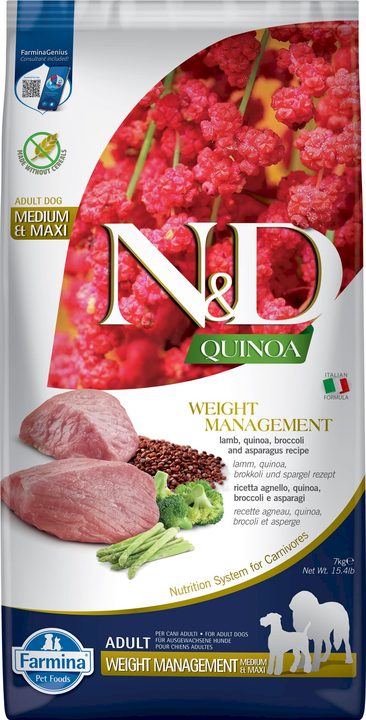 Farmina N&D Quinoa Weight Management Lamb Adult Medium & Maxi — пакет 7 кг