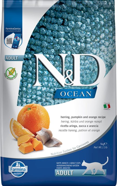 Farmina N&D Ocean Herring, Pumpkin & Orange Adult — пакет 5 кг