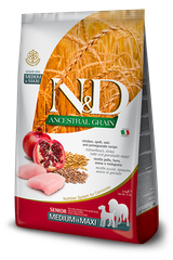 Farmina N&D Ancestral Grain Chicken & Pomegranate Senior Medium & Maxi — пакет 2,5 кг