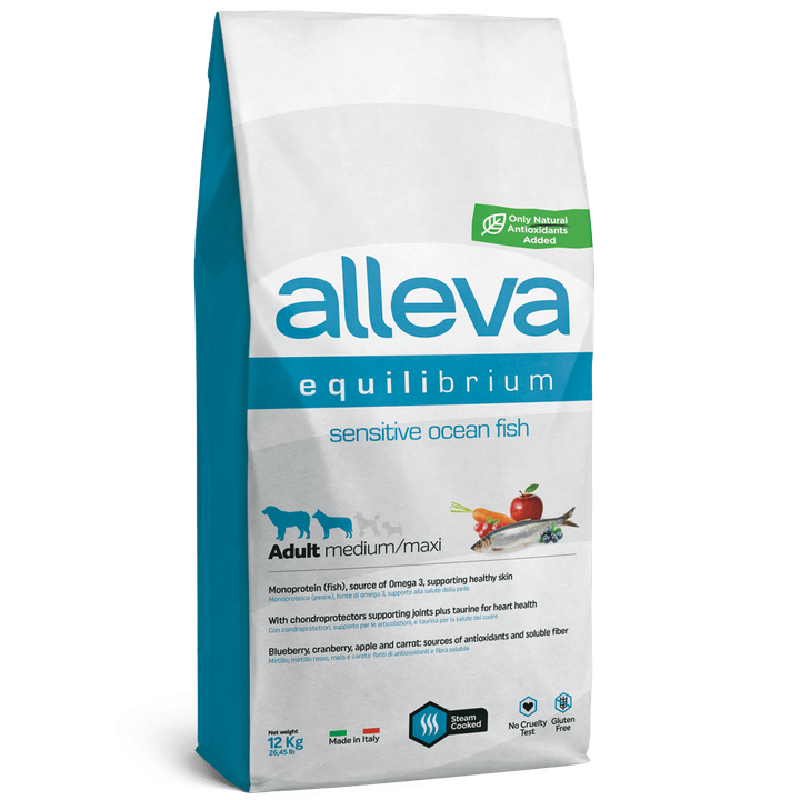 Alleva Equilibrium Sensitive Ocean Fish Adult Medium/Maxi — пакет 12 кг