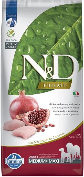 Farmina N&D Prime Chicken & Pomegranate Adult Medium & Maxi — пакет 12 кг