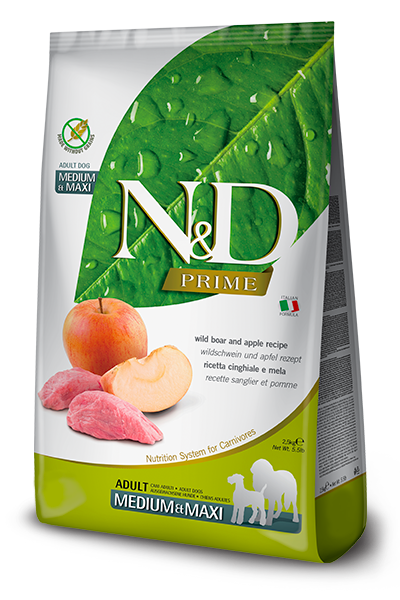 Farmina N&D Prime Wild Boar & Apple Adult Medium & Maxi — пакет 2,5 кг