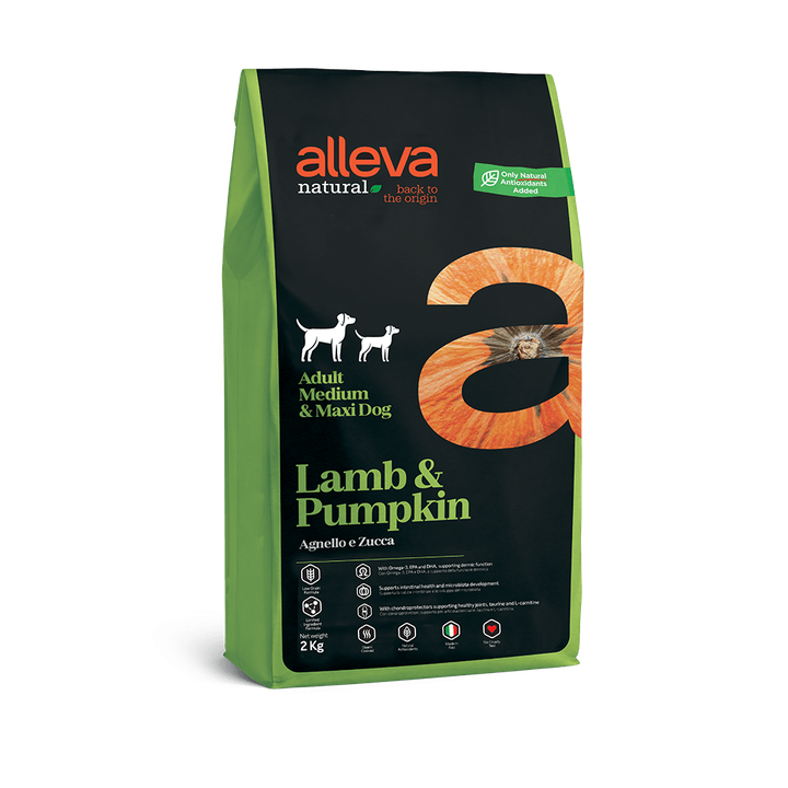 Alleva Natural Lamb & Pumpkin Adult Medium/Maxi — пакет 2 кг